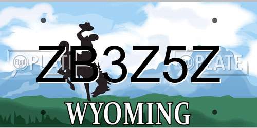 ZB3Z5Z Wyoming License Plate