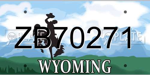 ZB70271 Wyoming License Plate