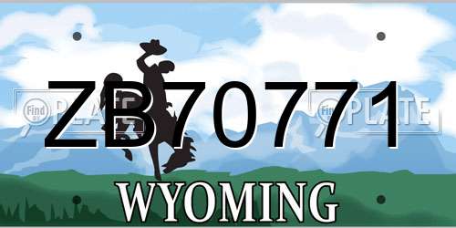 ZB70771 Wyoming License Plate