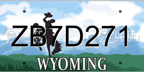 ZB7D271 Wyoming License Plate
