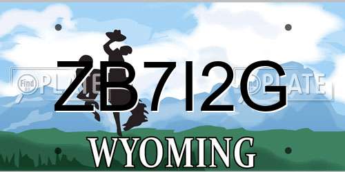 ZB7I2G Wyoming License Plate