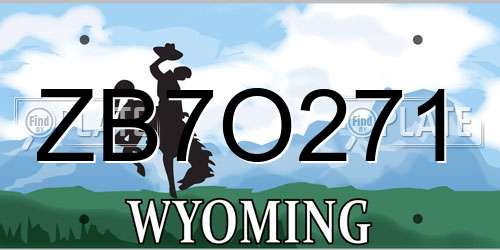 ZB7O271 Wyoming License Plate