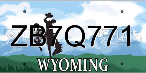 ZB7Q771 Wyoming License Plate