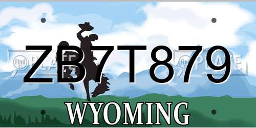ZB7T879 Wyoming License Plate