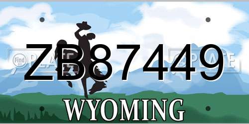 ZB87449 Wyoming License Plate