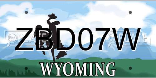ZBD07W Wyoming License Plate