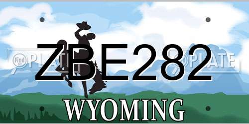ZBE282 Wyoming License Plate