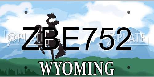 ZBE752 Wyoming License Plate