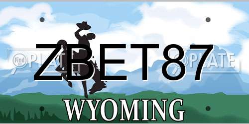 ZBET87 Wyoming License Plate