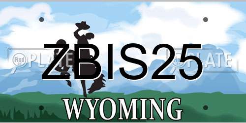 ZBIS25 Wyoming License Plate