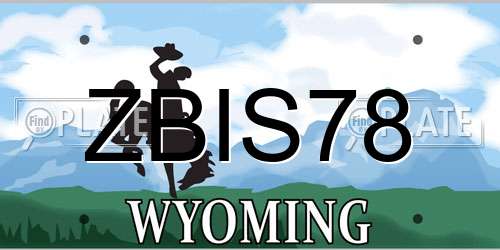 ZBIS78 Wyoming License Plate