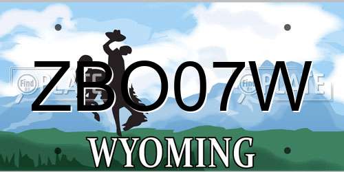 ZBO07W Wyoming License Plate