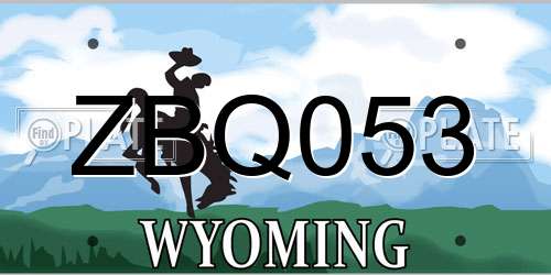 ZBQ053 Wyoming License Plate