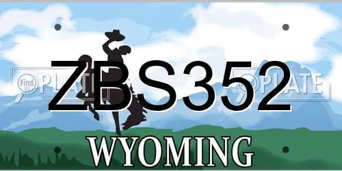 ZBS352 Wyoming License Plate