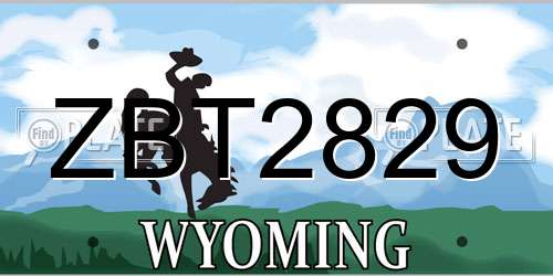 ZBT2829 Wyoming License Plate