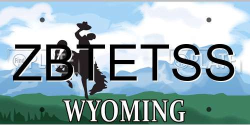 ZBTETSS Wyoming License Plate