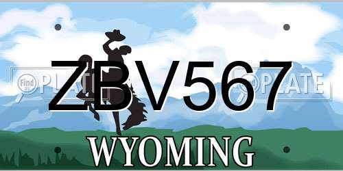 ZBV567 Wyoming License Plate