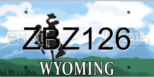 ZBZ126 Wyoming License Plate