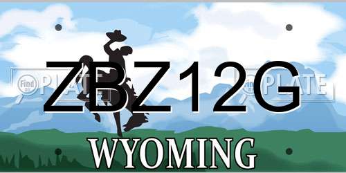 ZBZ12G Wyoming License Plate