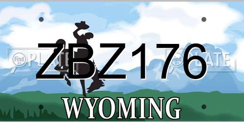ZBZ176 Wyoming License Plate