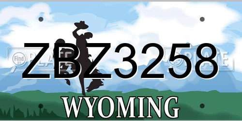 ZBZ3258 Wyoming License Plate