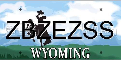 ZBZEZSS Wyoming License Plate