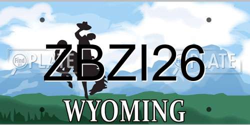 ZBZI26 Wyoming License Plate
