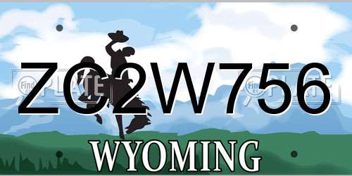 ZC2W756 Wyoming License Plate