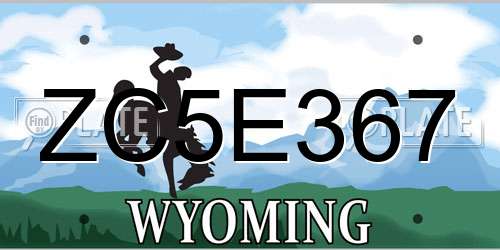 ZC5E367 Wyoming License Plate