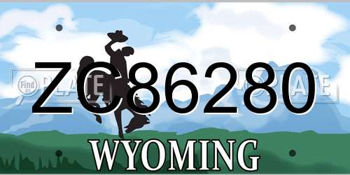 ZC86280 Wyoming License Plate