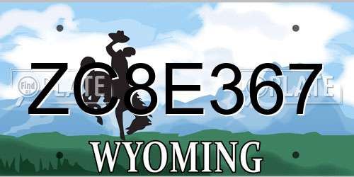 ZC8E367 Wyoming License Plate