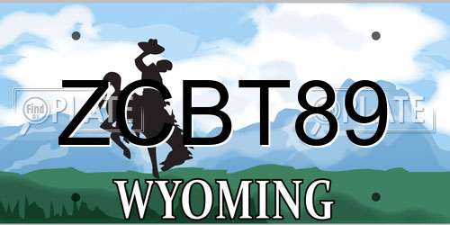 ZCBT89 Wyoming License Plate