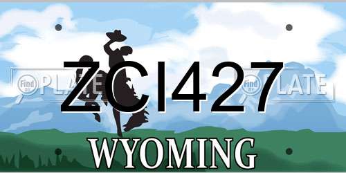 ZCI427 Wyoming License Plate