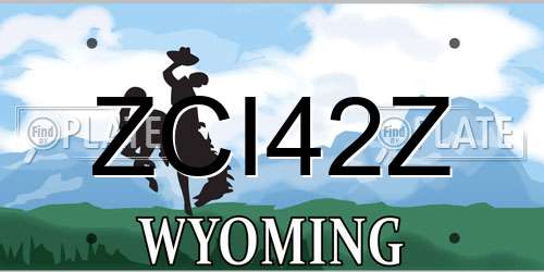 ZCI42Z Wyoming License Plate