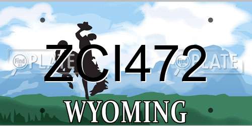 ZCI472 Wyoming License Plate