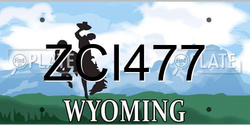 ZCI477 Wyoming License Plate