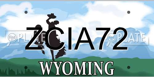 ZCIA72 Wyoming License Plate