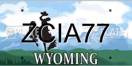 ZCIA77 Wyoming License Plate