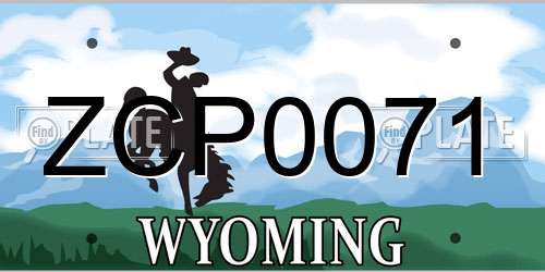 ZCP0071 Wyoming License Plate