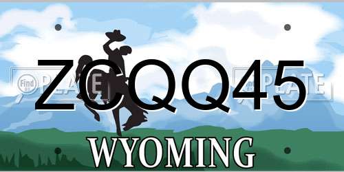 ZCQQ45 Wyoming License Plate