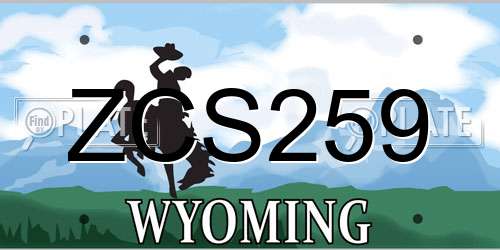 ZCS259 Wyoming License Plate