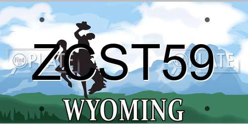 ZCST59 Wyoming License Plate