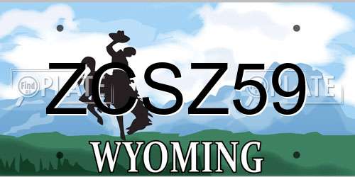 ZCSZ59 Wyoming License Plate