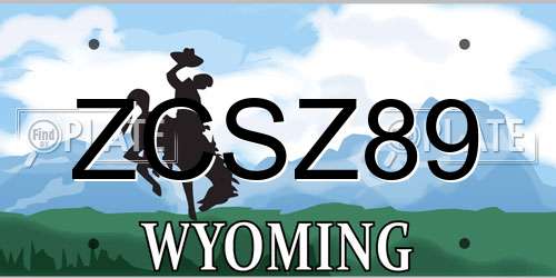 ZCSZ89 Wyoming License Plate