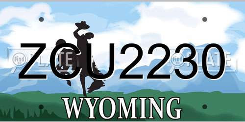 ZCU2230 Wyoming License Plate