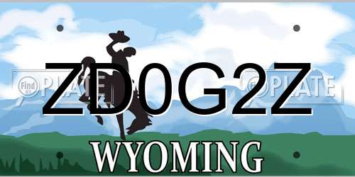ZD0G2Z Wyoming License Plate