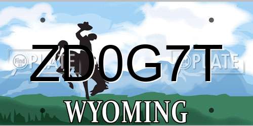 ZD0G7T Wyoming License Plate