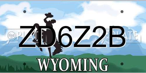ZD6Z2B Wyoming License Plate