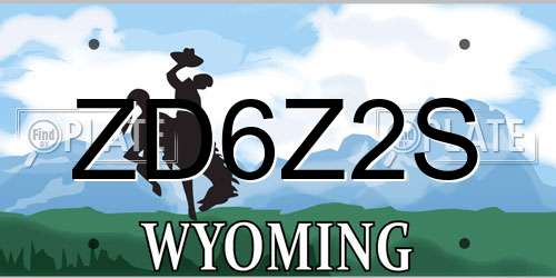 ZD6Z2S Wyoming License Plate