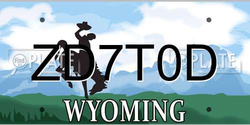 ZD7T0D Wyoming License Plate
